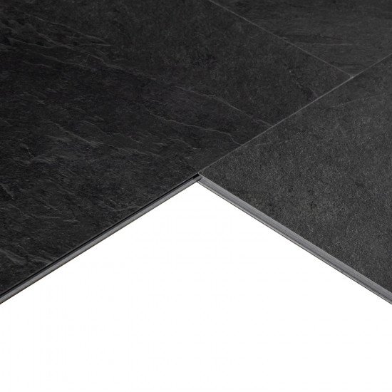 ПВХ плитка QS Alpha Vinyl ORO BASE плитка AVSTT 40035 Сланец чёрный 610хх4.0 мм