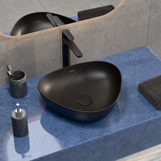 Смеситель для раковины VitrA Root Round A4270736EXP однорычажный матовый черный латунь