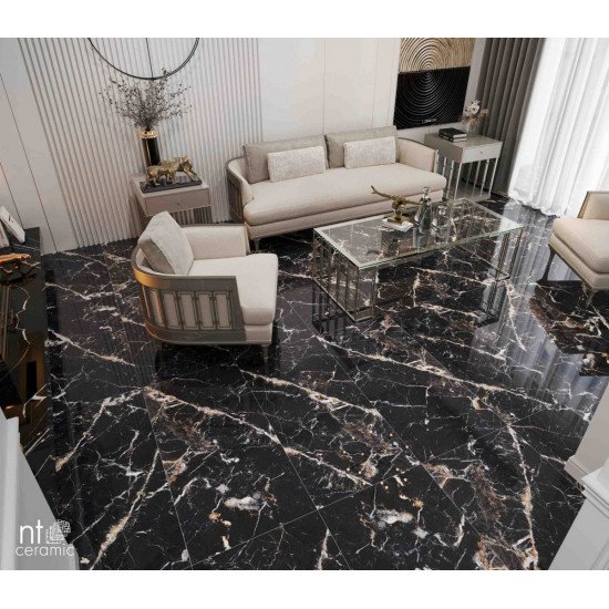 Керамогранит NT CERAMIC Marmo Black Lamos High Gloss 60x120