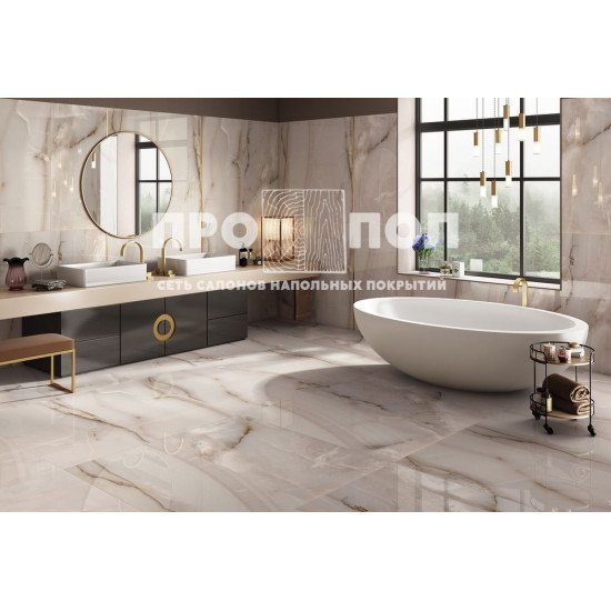 Laparet Onyx smoke Керамогранит светло-серый полированный 60x120